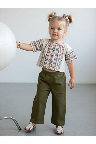 Zekids Pantaloni cu talie înaltă pentru fete