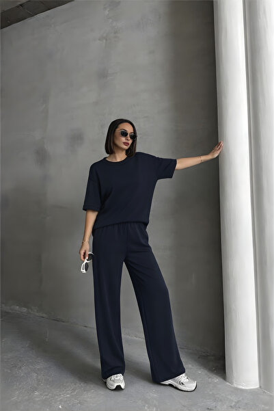 YAKAMEL Women's Crew Neck 2 Thread Short Sleeve Stretchy Super High Waist Swe...