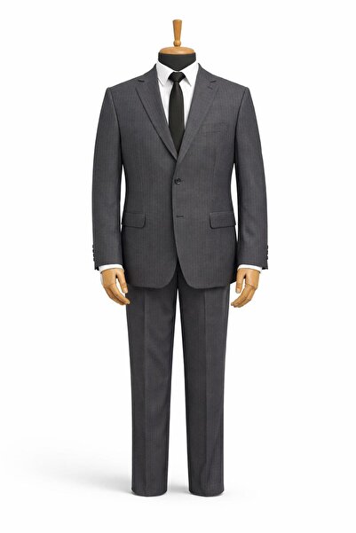 CLASSİCS MEN Dekosan Erkek Regular Fit Baba Çizgili Takım Elbise - 7554