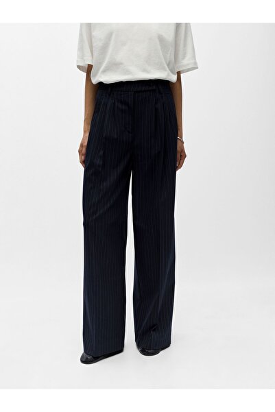 Object Wide Leg Hose Nadelstreifen