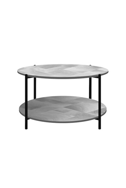 2home Nook Coffee Table, Round, Gray, 80cm