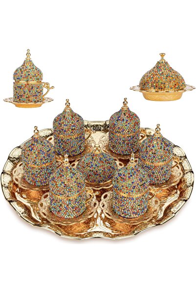 KT HOME Coffee Set Coffee Cup Set for 6 People Turkish Coffee Cup Crystal Cup...