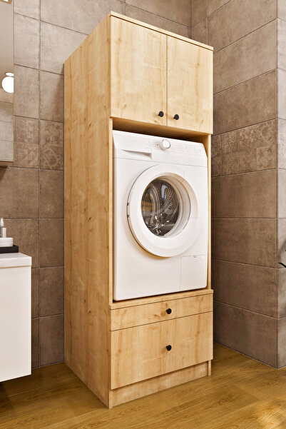 Ases Mobilya Ases ELZ520 Çamaşır Yada Kurutma Makinesi Dolabı Boy 2 Kapak 2 Ç...