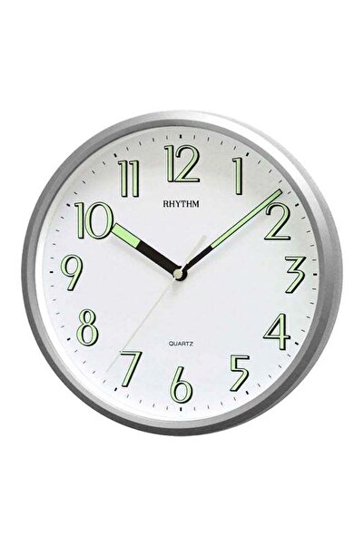 Generic Rhythm Plastic Luminous Wall Clock Silver and White