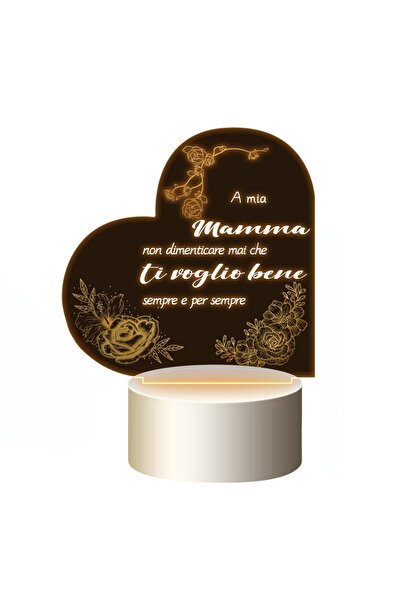 Other Heart LED Night Light - Mother's Gift, Warm Light, Plastic, Rechargeabl...