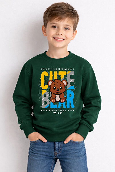 ADABEBEK Премиум детска блуза с принт на сладко мече 27003