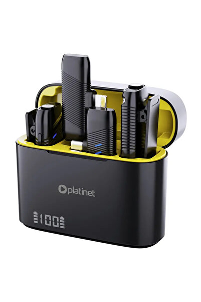 Platinet Set microfon lavalieră 2 în 1 wireless 2.4 GHz 25 m Plug & Play Andr...