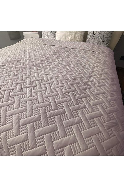 Homelevel Cuvertură de pat cu model împletit, poliester, 240x260cm, roz