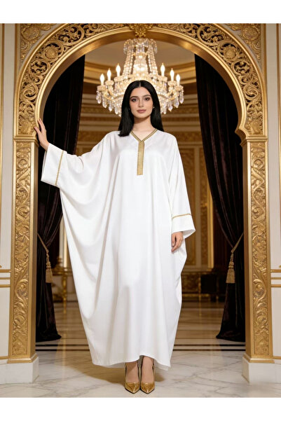 Take Two By Styli Women White Embroidered Kaftan