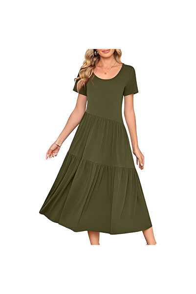 Other Rochie Maxi Damă, Beluring, Elegantă de Vară, Bumbac și Elastan, Buzuna...