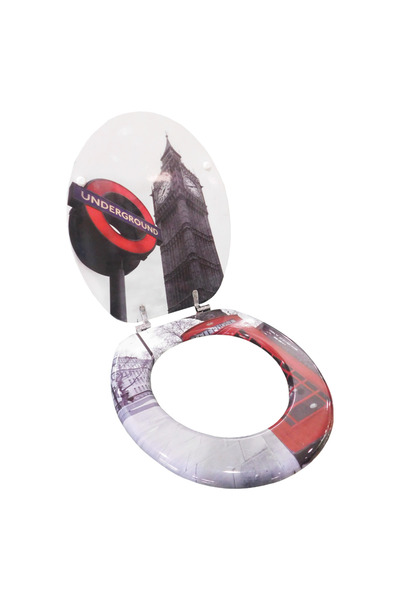 regata Husă decorativă pentru scaun de toaletă cu imprimeu „Londra”, 3 panour...