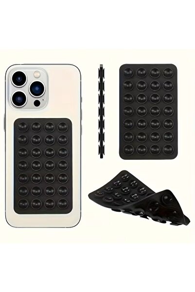 DARKOM Vantuzlu Çift Taraflı Silikon Yapışkan Telefon Tutucu-Kaymaz Vakumlu