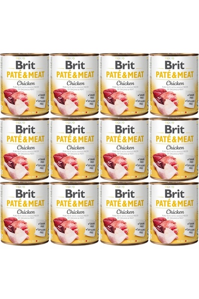 Brit Paté & Meat Chicken - wet dog food - 12x800g