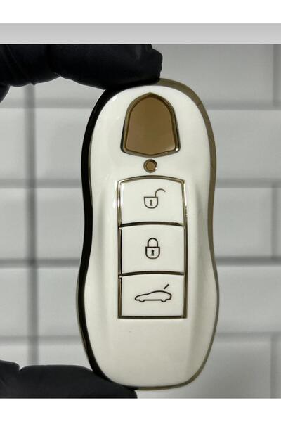 ÖZEN KEYS لوكس 1. غطاء مفتاح ذكي نانو ذهبي أبيض عالي الجودة لسيارات بورش كايي...