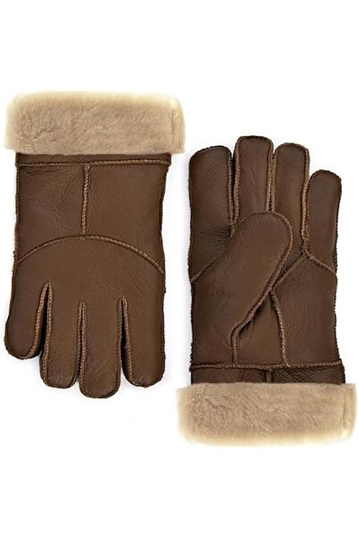 Harssidanzar Men's Leather Gloves Lined with Shearling