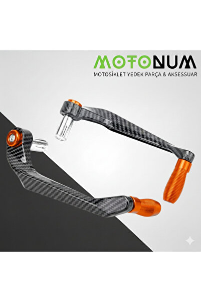 Motonum Ktm Duke 390 Manet Koruma Karbon Desenli-Turuncu Dekorlu-Mkm22949
