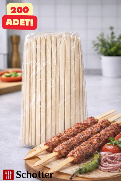 Broken Stone Adana Şiş 25 cm 200 Adet – Dayanıklı ve Gıda ile Temasa Uygun