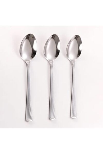SHOPIENS Stainless Steel Spoons "Linear" 20 cm - 3 pcs