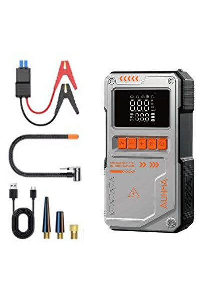 auhma A8822 Jump Starter / Akü Takviye Cihazı | 4'ü 1 Arada Powerbank, Hava K...