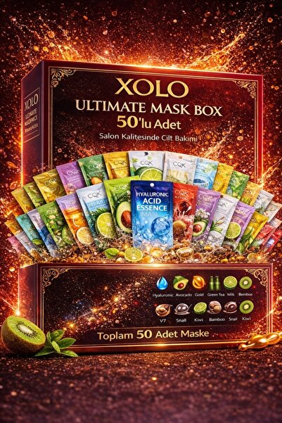 xolo 50’li Kağıt Maske Seti Mega Box Ultimate Mask Box Profesyonel Cilt Bakım...