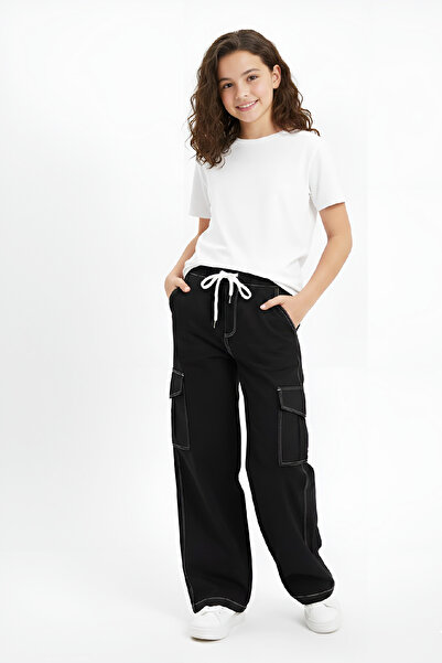 MODANINO Κοριτσίστικο τζιν παντελόνι με ελαστική μέση και τσέπες καρότσο 12-1...