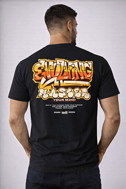 herkesemoda Your Mint Text Detailed Basic T-Shirt