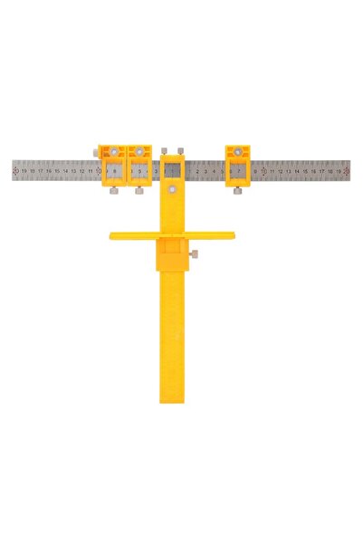 zola Șablon de centrare a găurilor cu riglă, 40x30 cm, galben