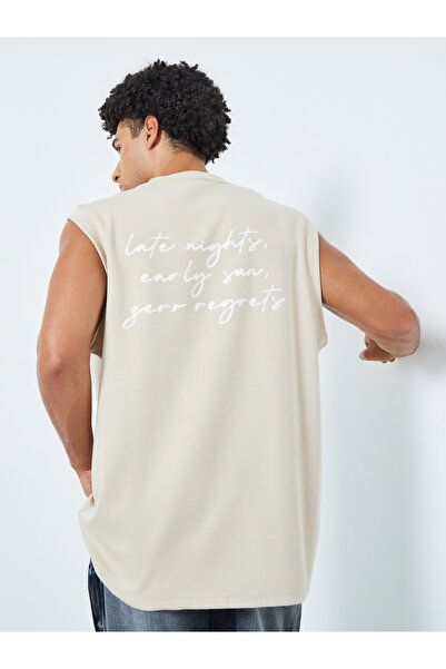 Styli Men Oversized Graphic Print Interlock Tank