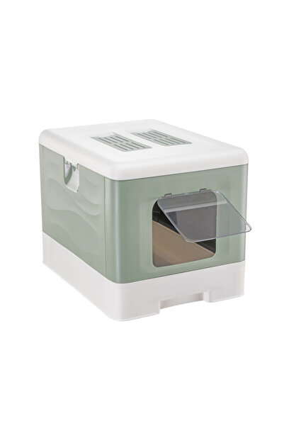 Ferplast Litiera pliabilă pentru pisici SAHARA verde cu lingură