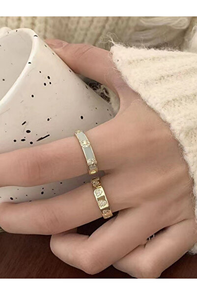 Take Two By Styli طقم من قطعتين - خواتم مرصعة مجوفة