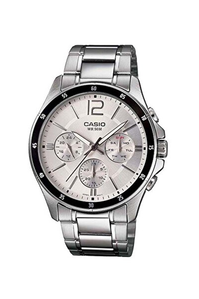Casio Men's Stainless Steel Analog Wrist Watch MTP-1374D-7AVDF - 35 mm - Silver