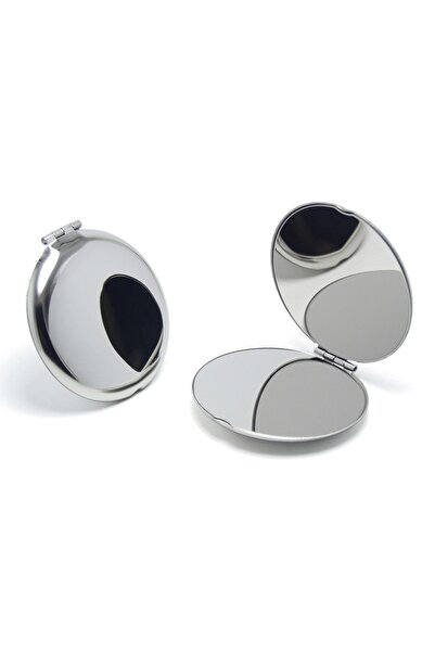 gaman Yuvarlak Metal Cep Aynası - Katlanabilir, Çift Taraflı, Mini Makyaj Ayn...