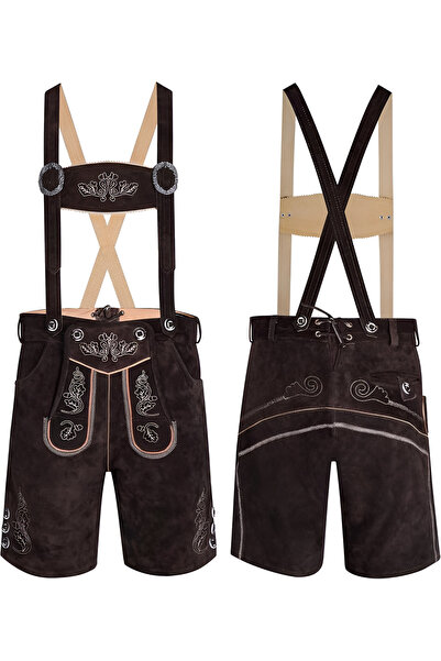 Other Pantaloni Oktoberfest Bărbați - Piele Bovină, Bretele Reglabile, Brodaț...