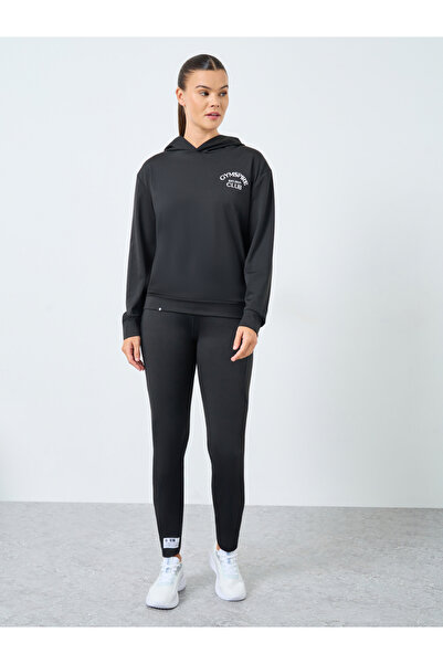 Styli Gymspire Edition - Front and Back Text Detail Long Sleeve Hooded Top