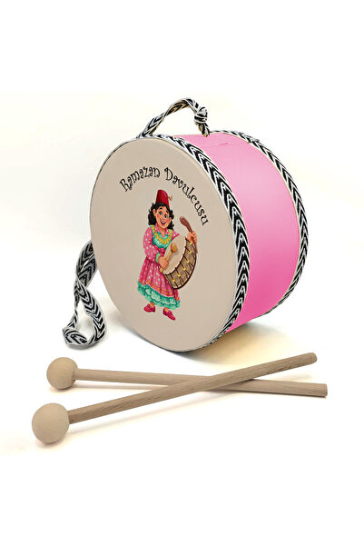 Sadrazam Kız Ramazan Davulcusu Baskılı, Gerçek Deri, Oyuncak Çocuk Davulu (1-...