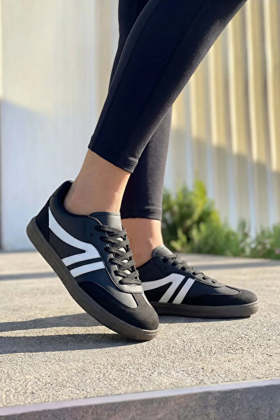 E SPORT Women's Black and White Daily Sneaker Orthopedic Lightweight Sports M...