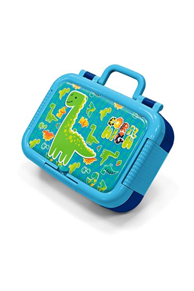 Coral High Kids Blue Green Dinosaur Patterned Stainless Steel Lunch Box 39291