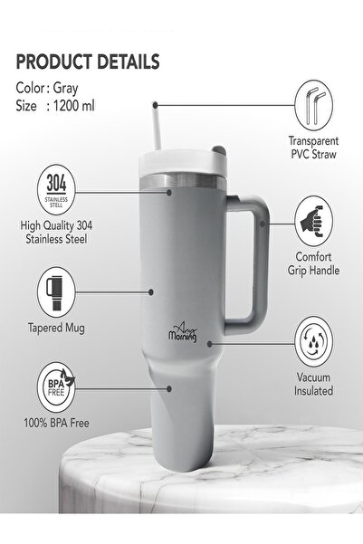 Any Morning SI2440217 Termos Mug 1200 ml Gray