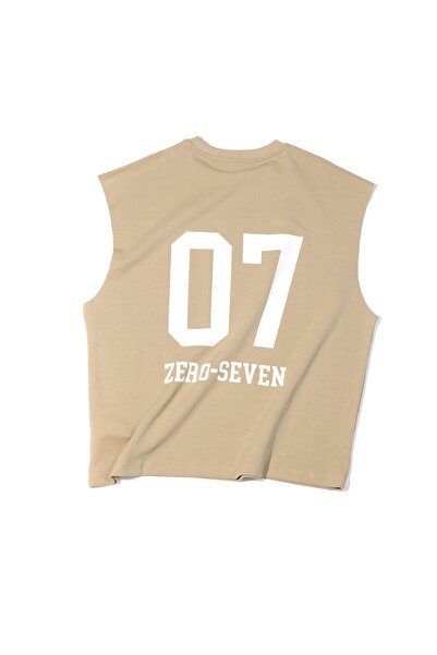 no7man Zero-seven oversized sleeveless t-shirt in khaki