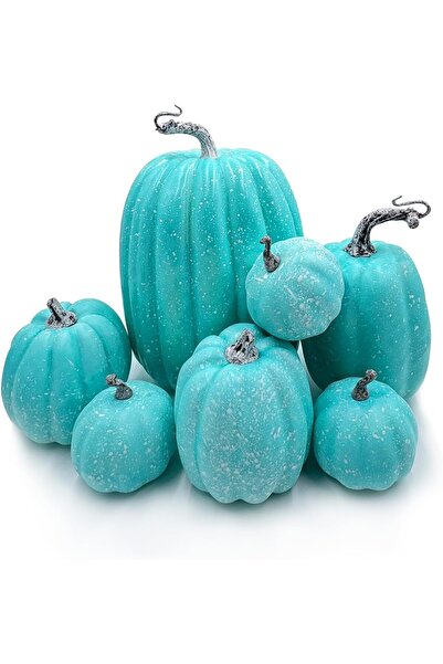 Other Artificial Pumpkin Set - Autumn Decor, Waterproof Foam - 7 Pieces, Mixe...