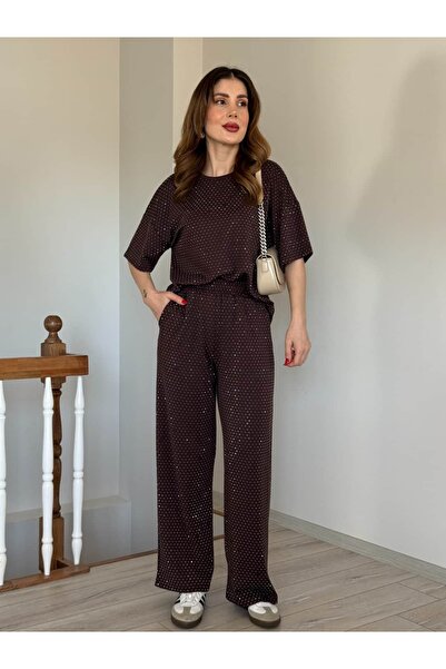 YK FASHION Taşlı Tişört Takım