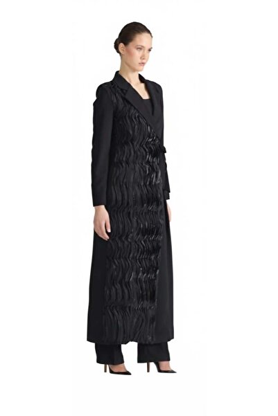 CLIO ÖNÜ ORGANZELİ KREP UZUN CEKET