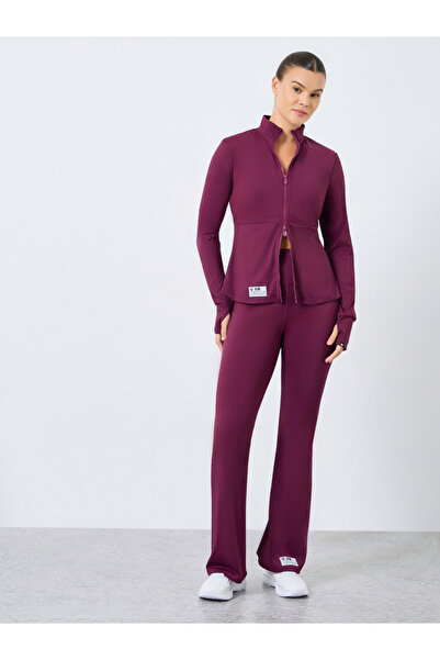 Styli جاكيت إصدار Gymspire - بسحاب مزدوج الاتجاه مع ملصق تفاصيل بسحاب تبويب