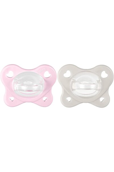 Chicco Dual Soft Silicone Pacifier 2-6 Months Two Tone Set of Two Soft Pacifiers