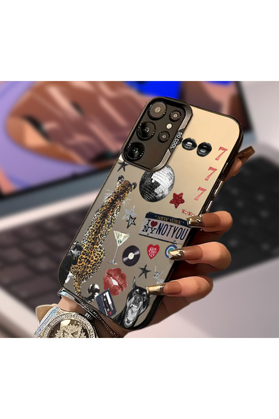 Caseji حافظة هاتف سامسونج جالاكسي S24 FE متوافقة مع طباعة كرة الديسكو، ممتصة ...