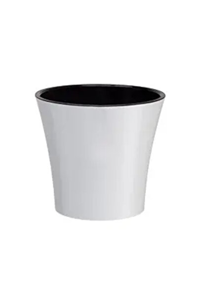 SANTİNO Ghiveci Arte, Plastic, 16,5 cm, 2 L, Alb/Negru