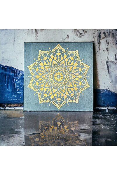 Ezera Pictură mandala pe suport pânză realizată cu pastă structurală, 29 cm