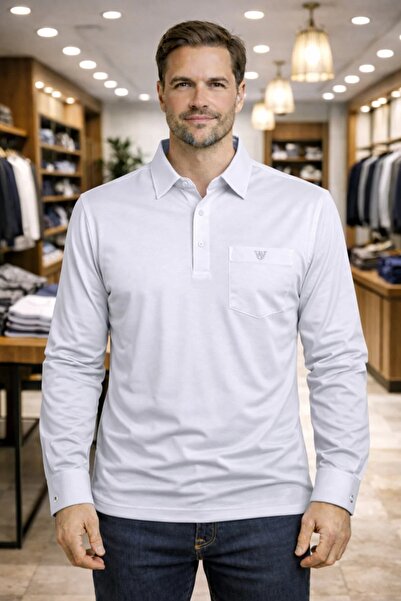 BARLİZ Men's Long Sleeve Polo Neck T-Shirt