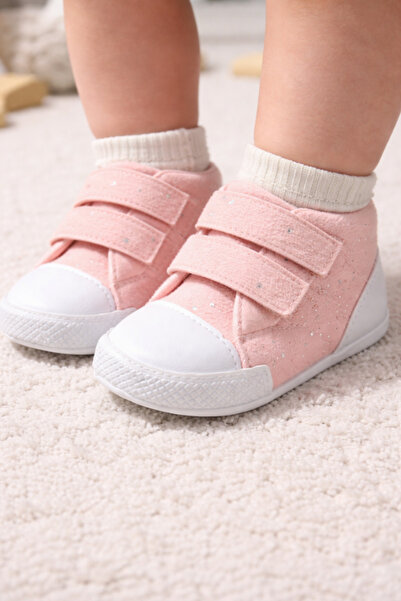 pufien Baby Girl First Step Shoes, Flexible and Comfortable Sole, Velcro Non-...