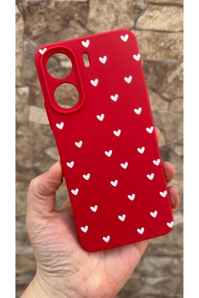 Vip Case Redmi 13C Compatible Mini White Heart Patterned Silicone Shock-Absor...